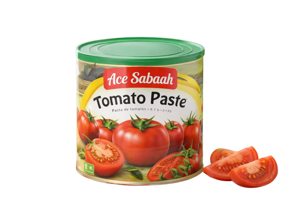 Ace Sabbah tomato paste in its original packaging